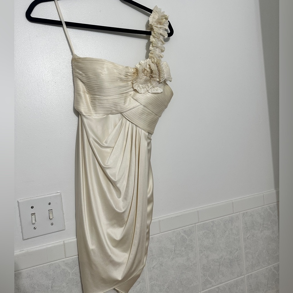 BCBGMaxazria one shoulder mini dress